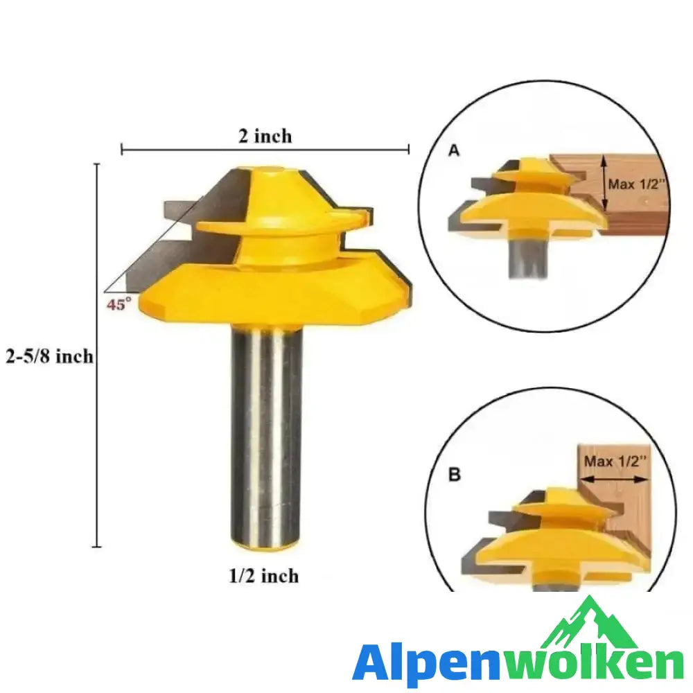 Alpenwolken - 1/2 Zoll Schaft 45-Grad-Lock-Gehrungsfräser