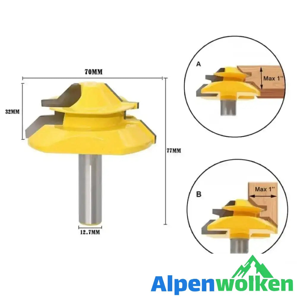 Alpenwolken - 1/2 Zoll Schaft 45-Grad-Lock-Gehrungsfräser