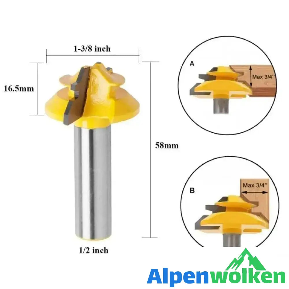 Alpenwolken - 1/2 Zoll Schaft 45-Grad-Lock-Gehrungsfräser