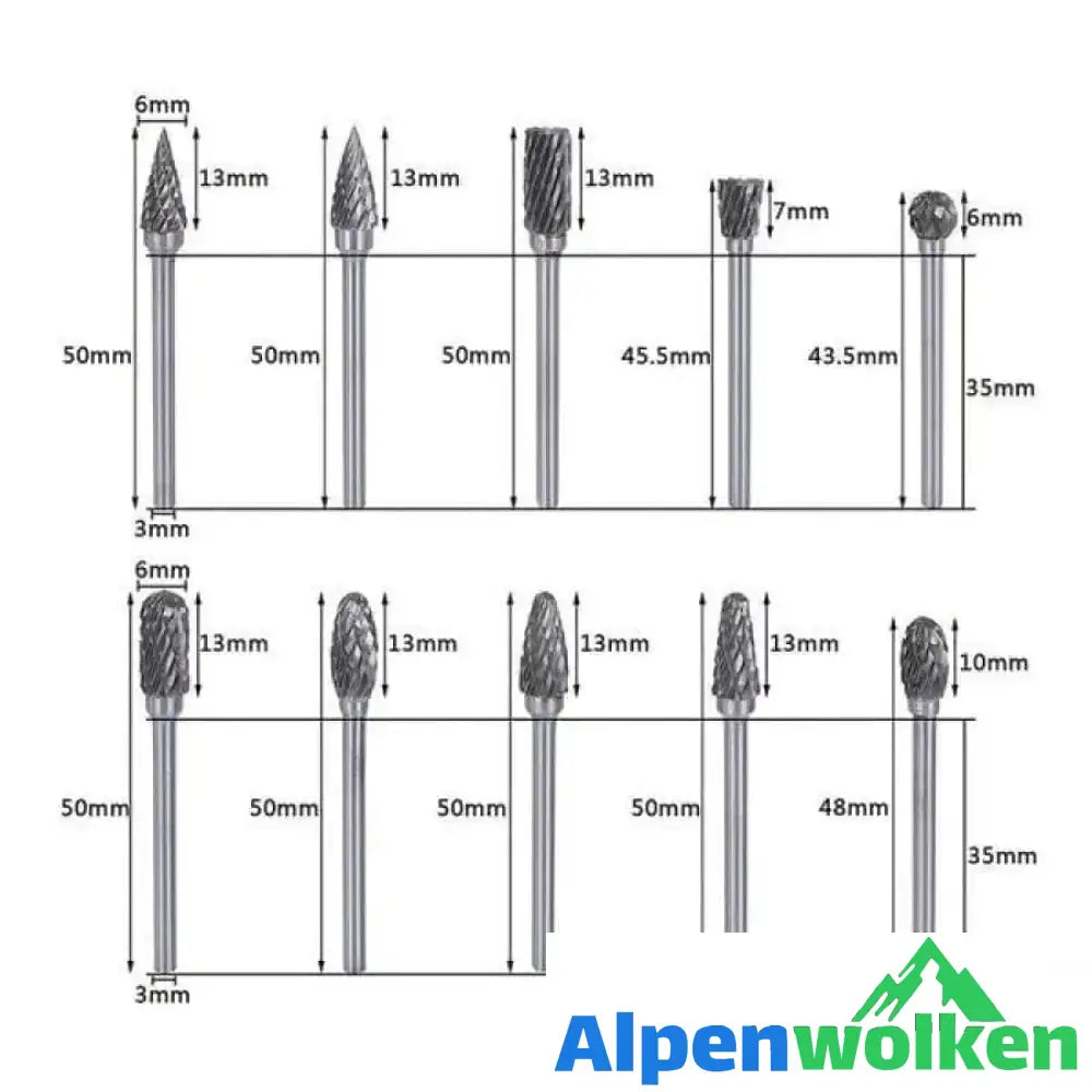 Alpenwolken - 10 in 1 Wolframstahl-Schleifkopf (10PCS)🔥🔥🔥