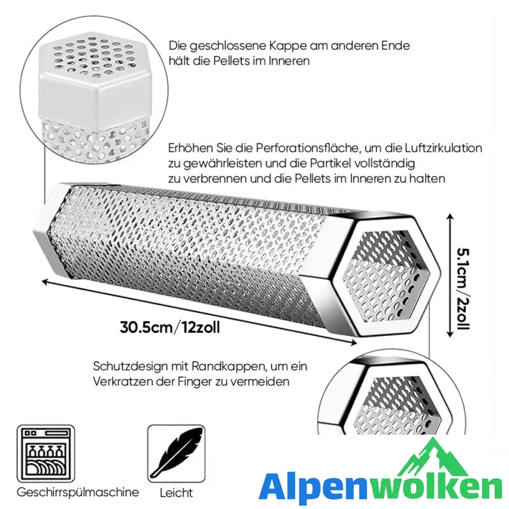 Alpenwolken - 12' Pellet-Räucherrohr für alle Grills oder Räuchergeräte