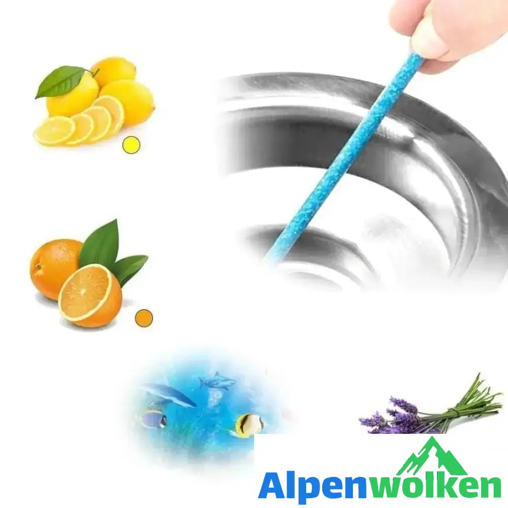 Alpenwolken - 12/Set Rohrreinigungsstäbchen Öldekontamination Küche Toilette Badewanne Abflussreiniger Blau