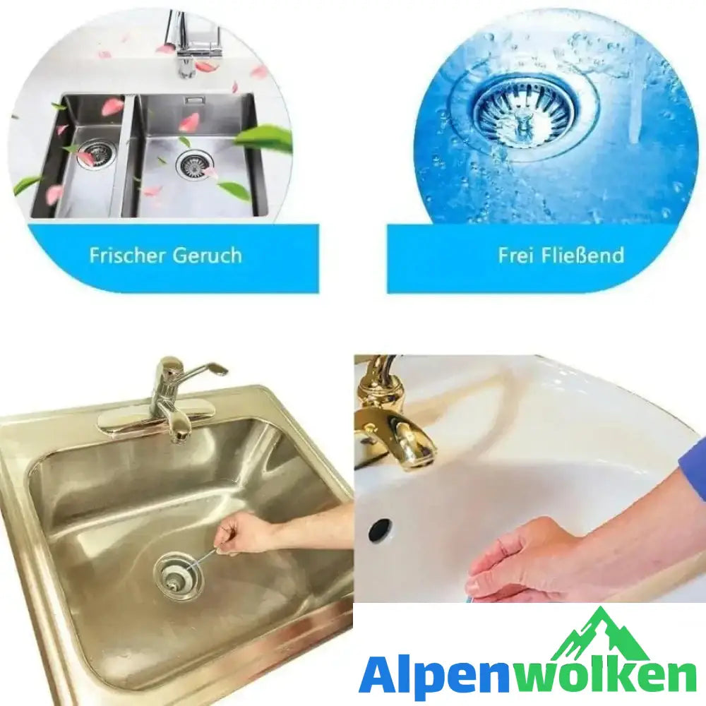 Alpenwolken - 12/Set Rohrreinigungsstäbchen Öldekontamination Küche Toilette Badewanne Abflussreiniger