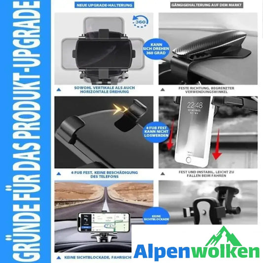 Alpenwolken - 1200 Grad Handyshalterung für Auto