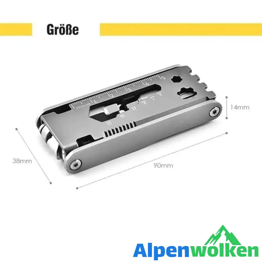 Alpenwolken - 17 in 1 Multifunktionswerkzeug aus rostfreiem Stahl