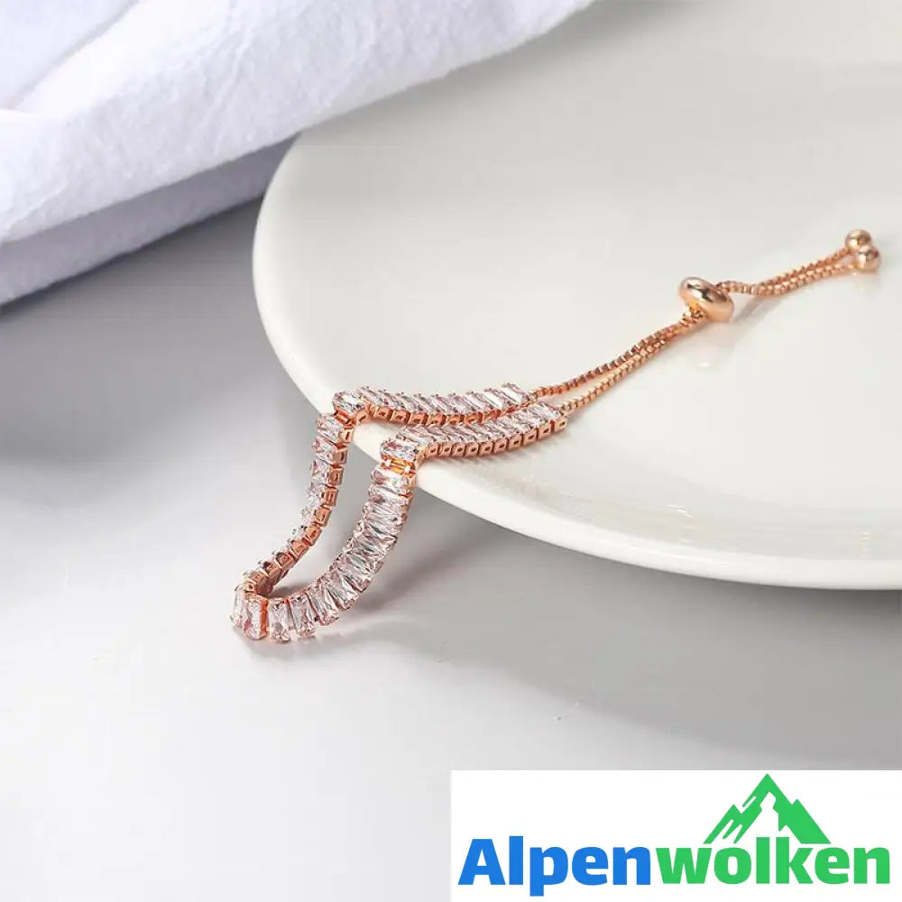 Alpenwolken - 18 Karat vergoldetes Zirkonia-Armband