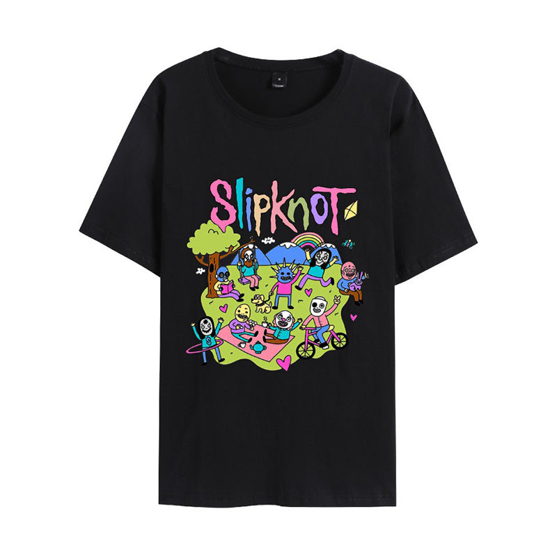 Alpenwolken - Slipknot – T-Shirt mit Aufdruck „Happy Times“