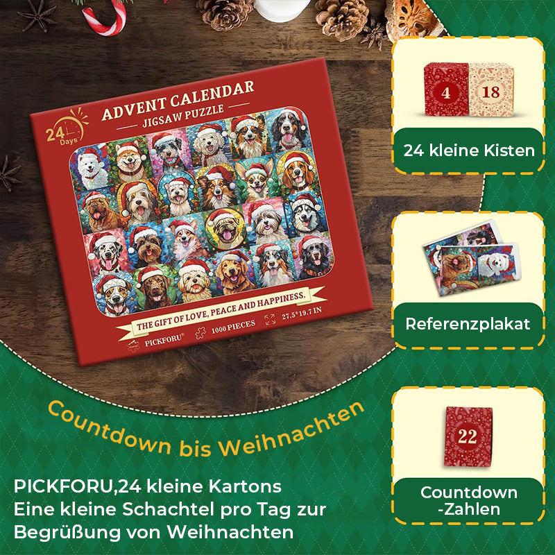 Alpenwolken - Frohe Weihnachten Hunde Puzzle 1000 Teile