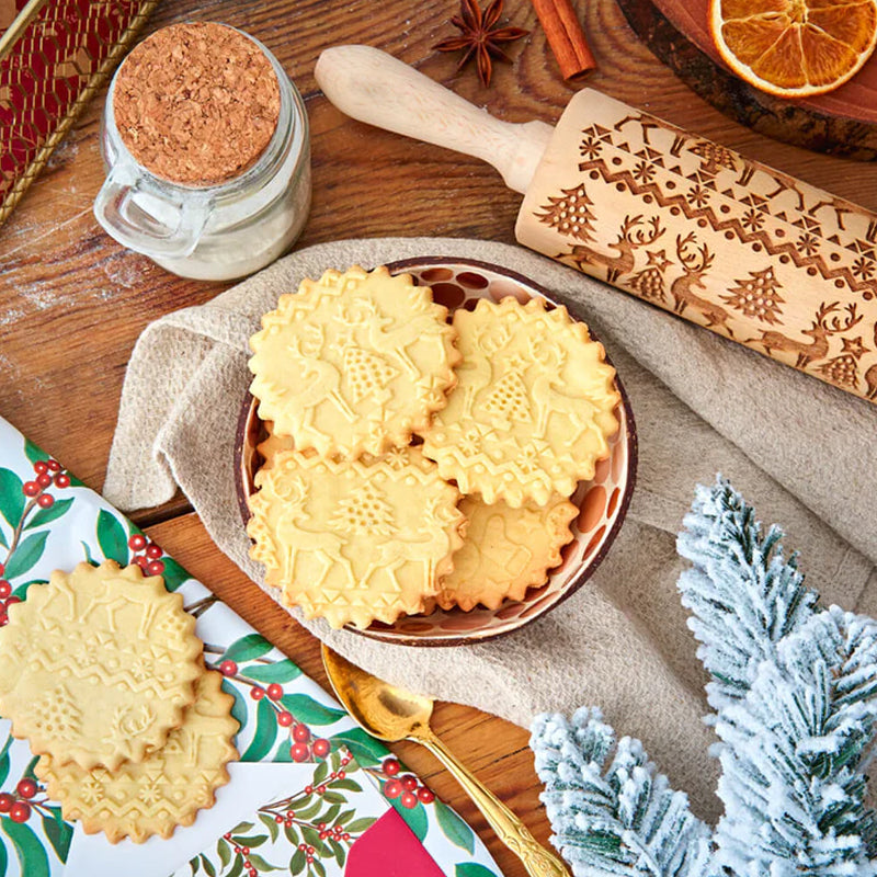 Alpenwolken - 🍪Aus Buche geschnitztes Nudelholz