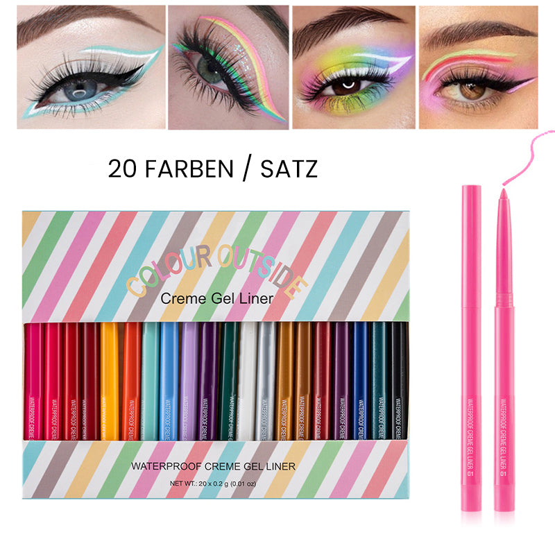 Alpenwolken - 20 Stück Farbiges Eyeliner-Stift-Set