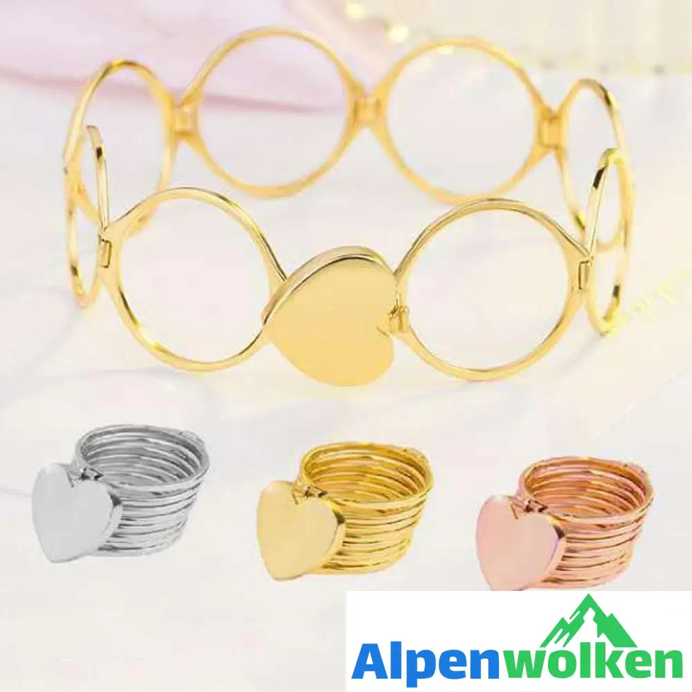 Alpenwolken - 2-in-1 Einziehbares Ringarmband