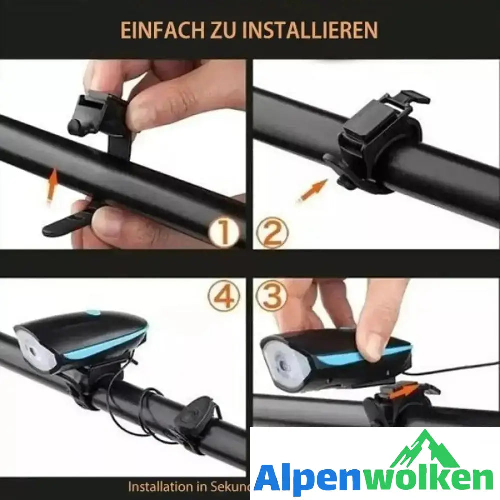 Alpenwolken - 2- in- 1 Fahrrad USB Horn Frontleuchte