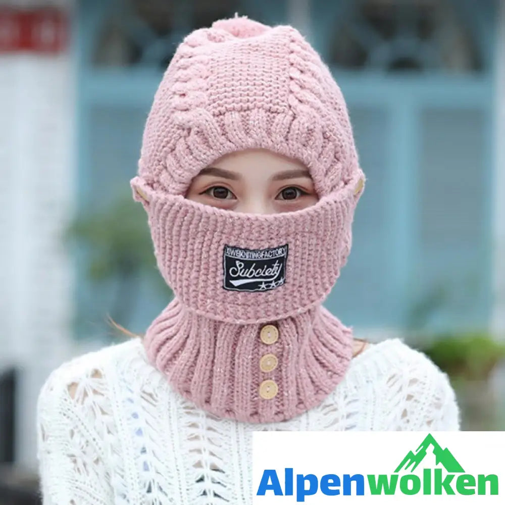 Alpenwolken - 2 in 1 Maske Schal Strickmütze