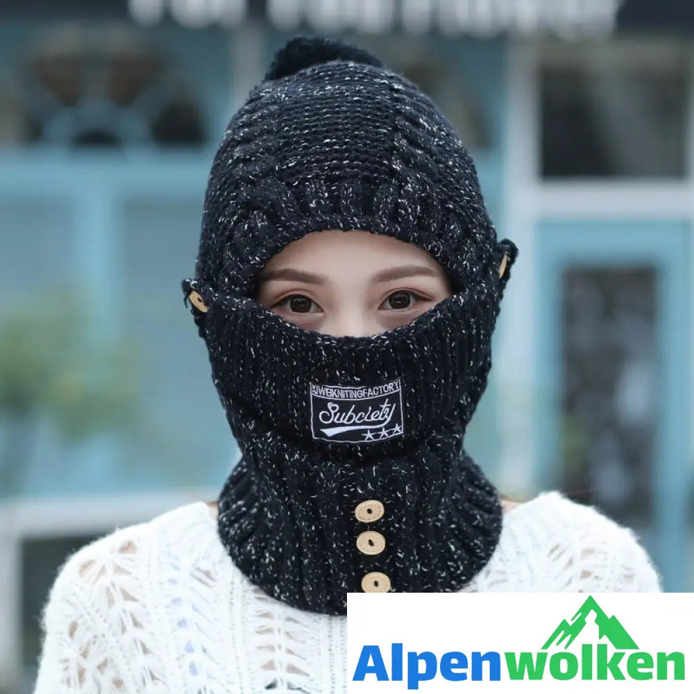 Alpenwolken - 2 in 1 Maske Schal Strickmütze