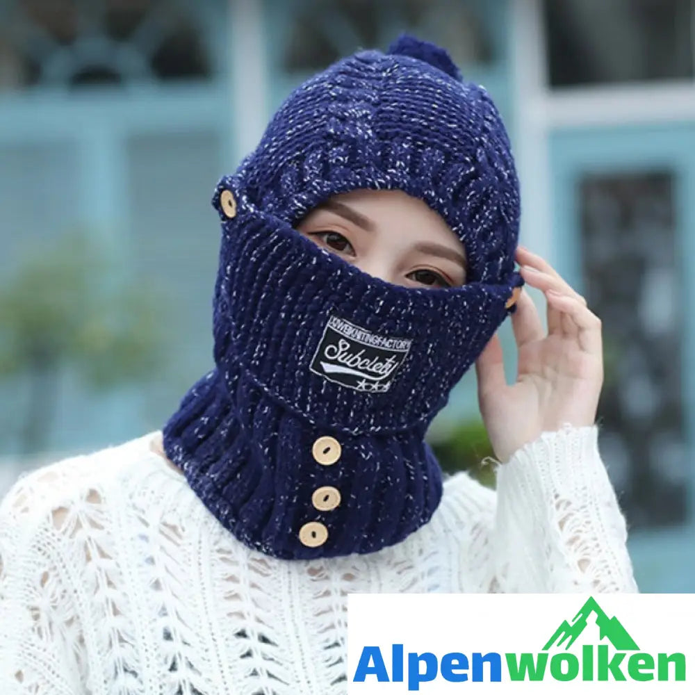 Alpenwolken - 2 in 1 Maske Schal Strickmütze