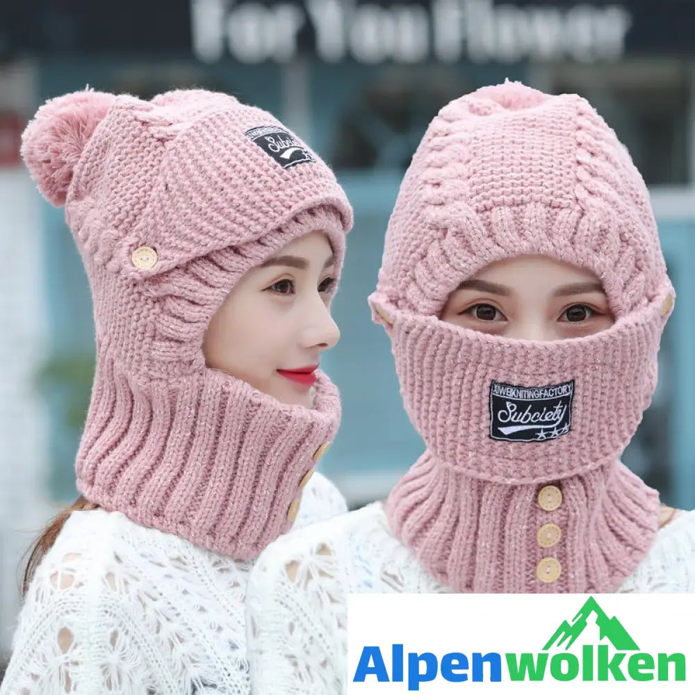 Alpenwolken - 2 in 1 Maske Schal Strickmütze