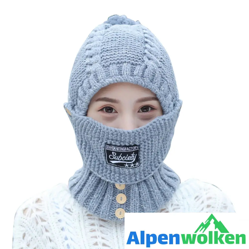 Alpenwolken - 2 in 1 Maske Schal Strickmütze