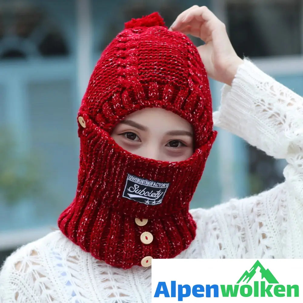 Alpenwolken - 2 in 1 Maske Schal Strickmütze