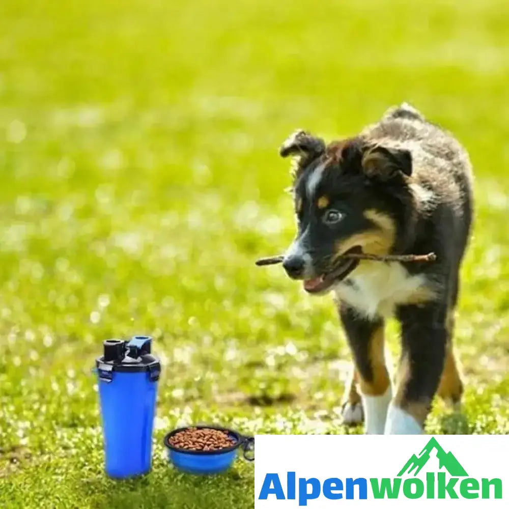 Alpenwolken - 2-in-1 Wasser- und Lebensmittelflasche für Haustiere