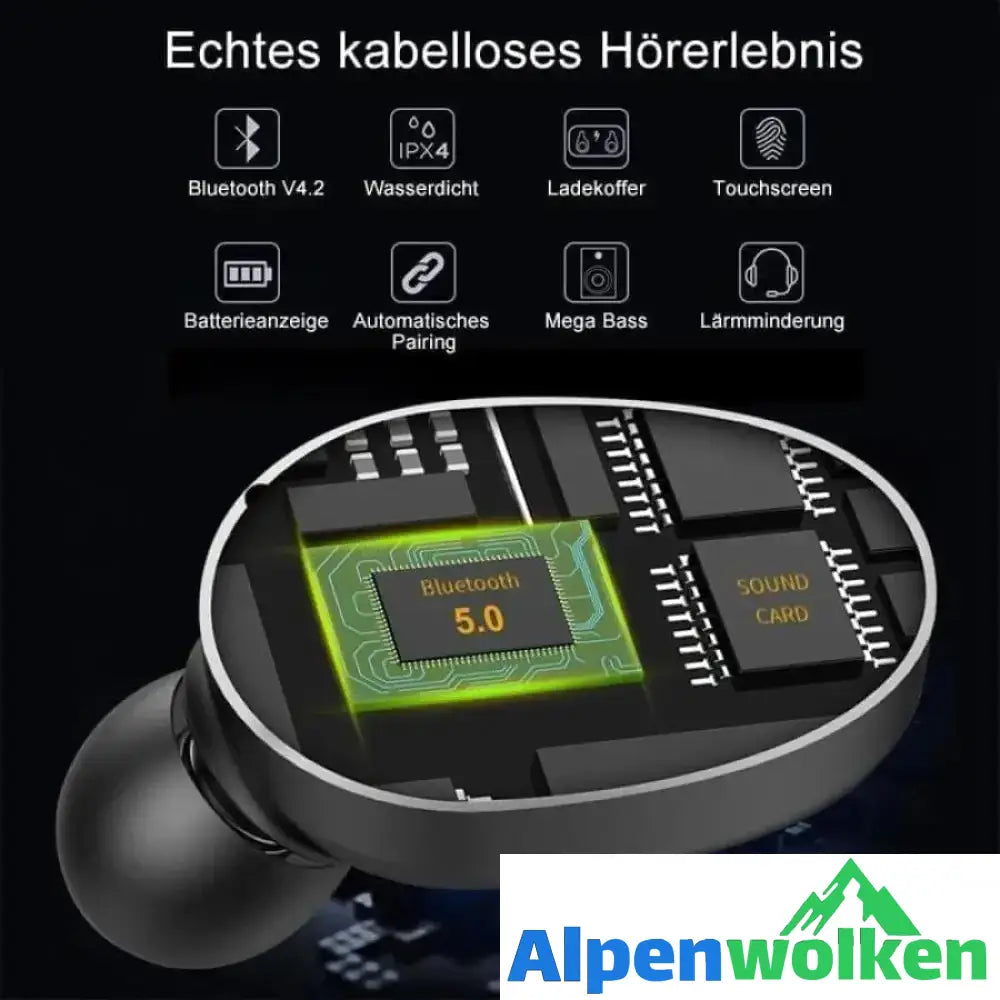 Alpenwolken - 2-in1 Bluetooth-Headset & Externer Akku