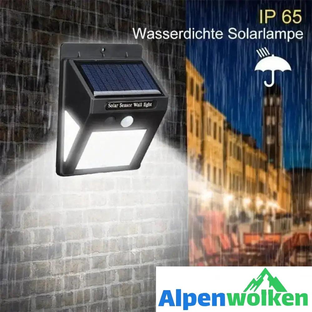 Alpenwolken - 20 LED Solarlampen Außen, Superhelle Wandleuchte mit Bewegungssensor