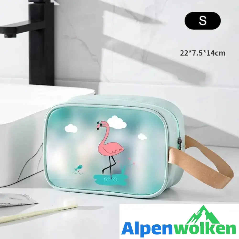 Alpenwolken - 2021 Neue Praktische Wasserdichte Toilettenartikel Aufbewahrungstasche Klein Blau Flamingo