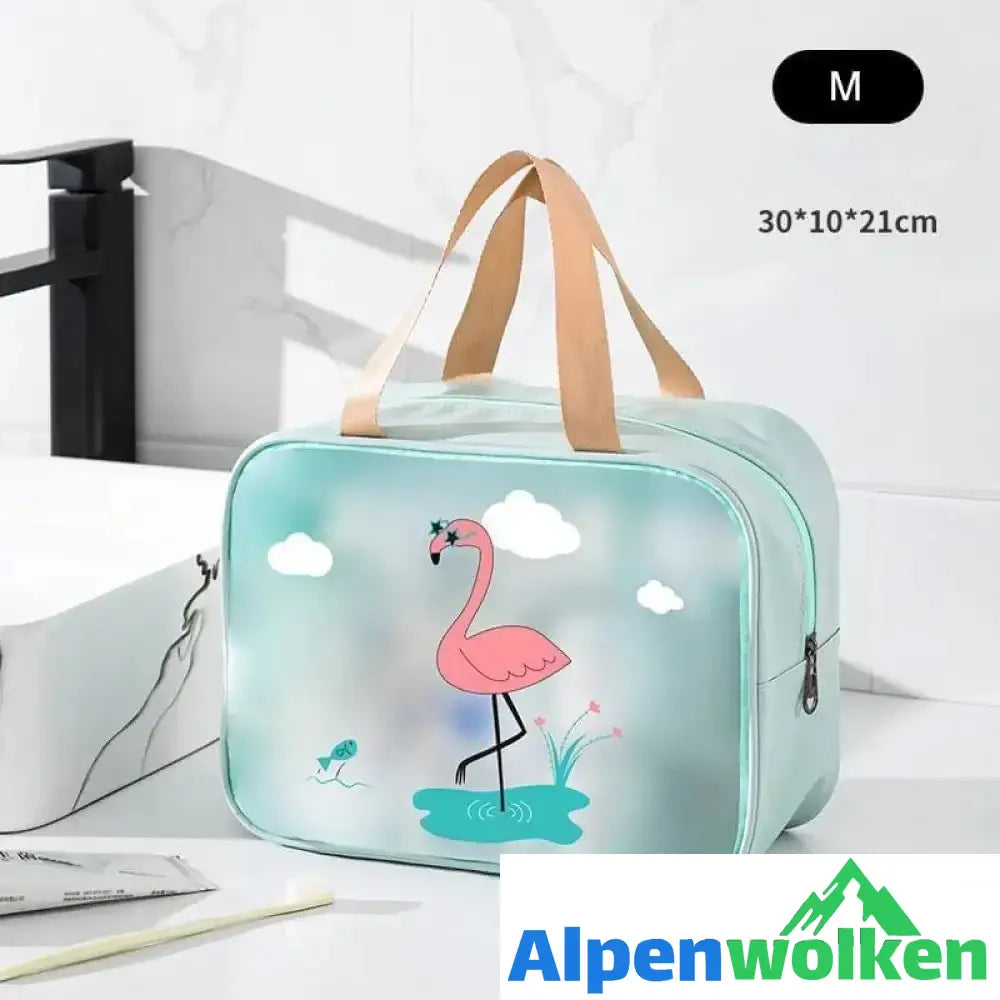 Alpenwolken - 2021 Neue Praktische Wasserdichte Toilettenartikel Aufbewahrungstasche Mittel Blau Flamingo