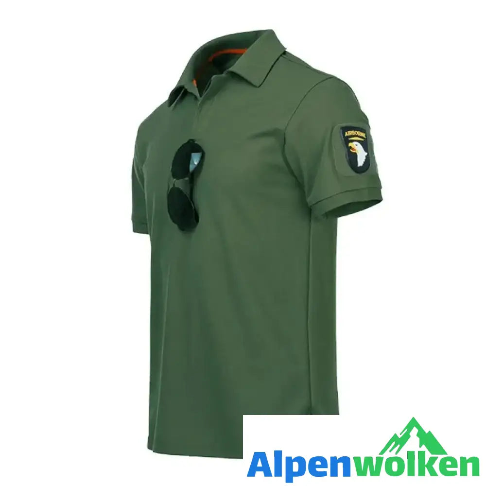 Alpenwolken - 2022 Schnelles trockenes Poloshirt der Männer im Freien Grün