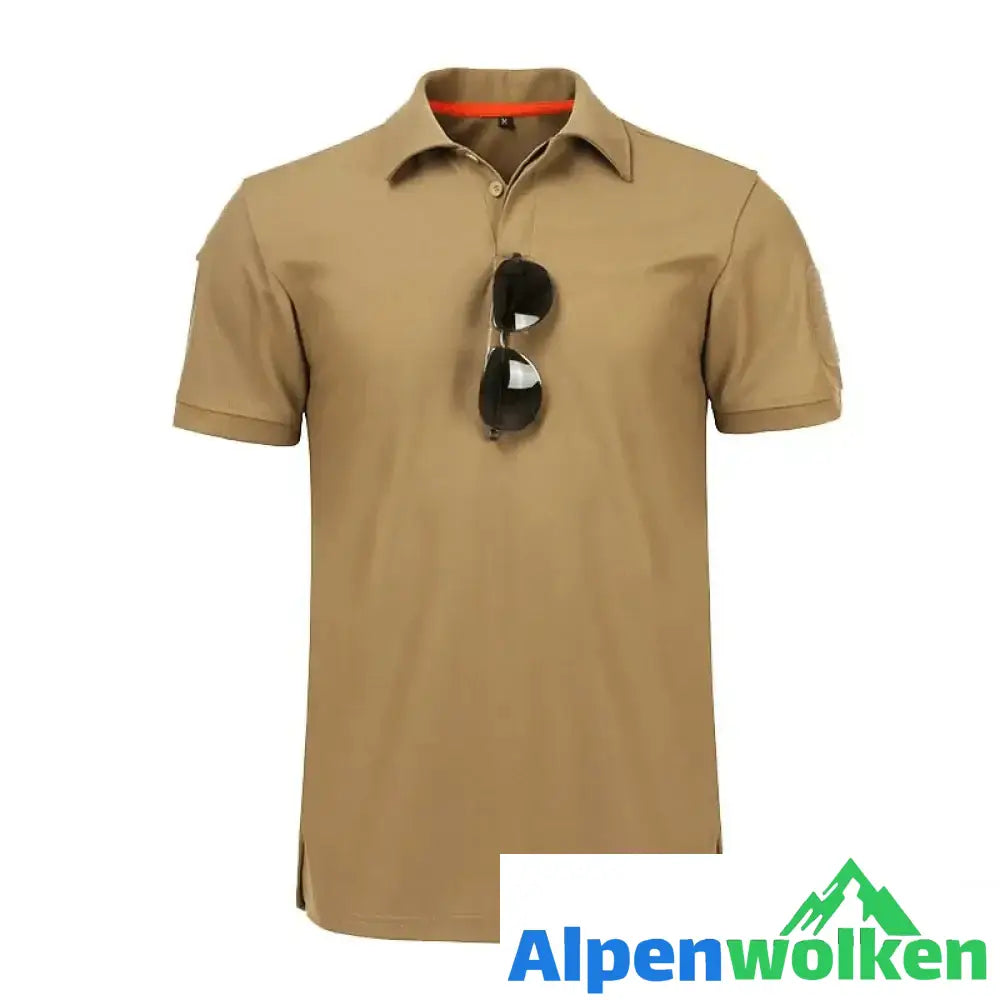 Alpenwolken - 2022 Schnelles trockenes Poloshirt der Männer im Freien Khaki