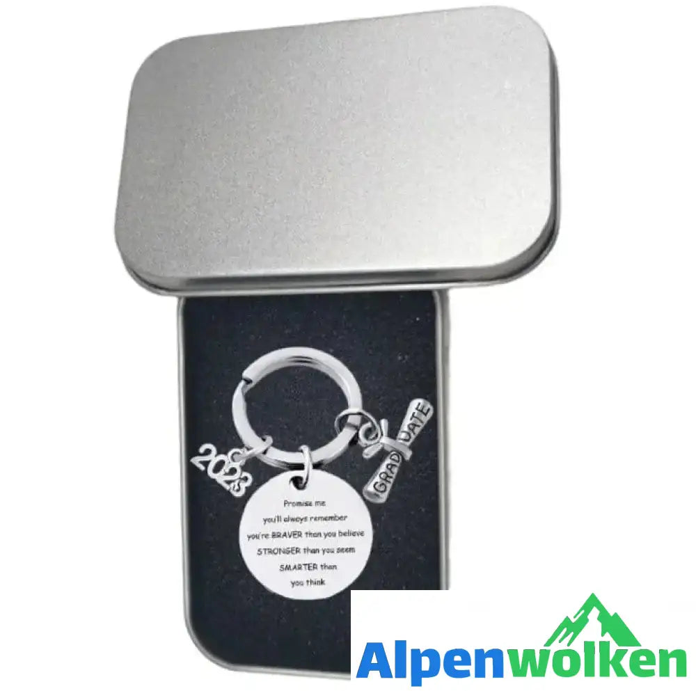 Alpenwolken - 2023 Schlüsselanhänger aus Metall mit Geschenkbox