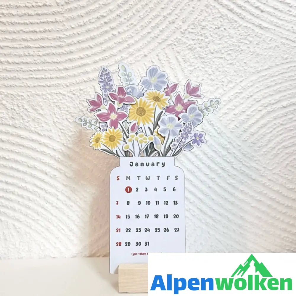 Alpenwolken - 2024 Blühende Blumen Tischkalender