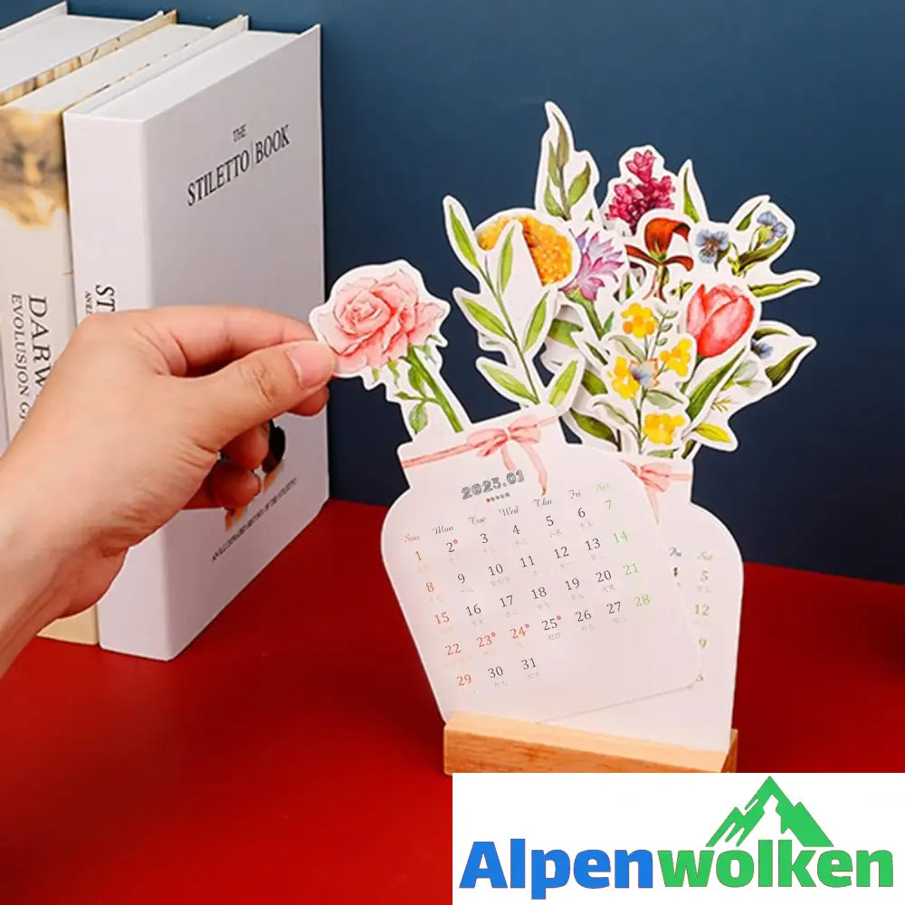 Alpenwolken - 2024 Blühende Blumen Tischkalender