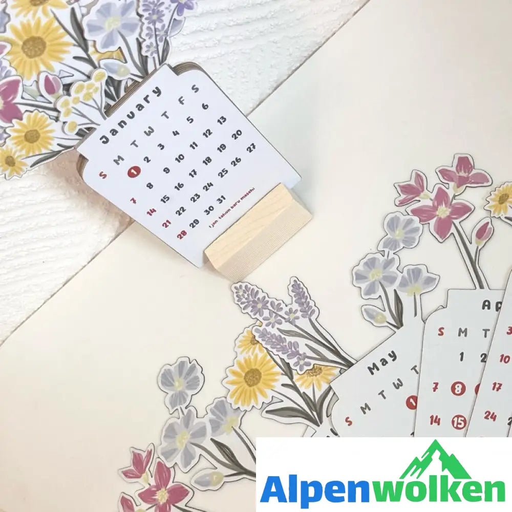 Alpenwolken - 2024 Blühende Blumen Tischkalender