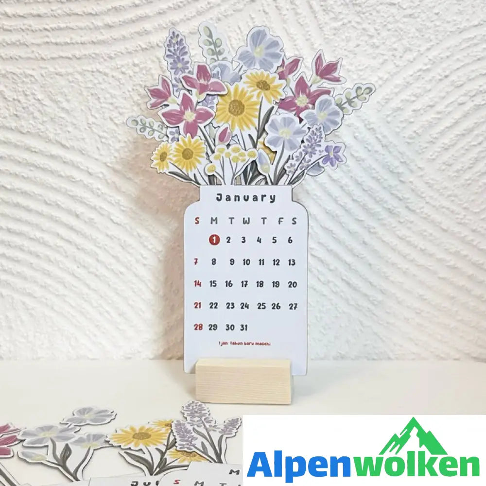 Alpenwolken - 2024 Blühende Blumen Tischkalender