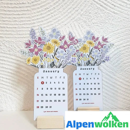 Alpenwolken - 2024 Blühende Blumen Tischkalender