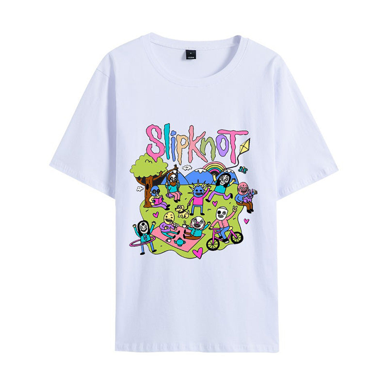 Alpenwolken - Slipknot – T-Shirt mit Aufdruck „Happy Times“