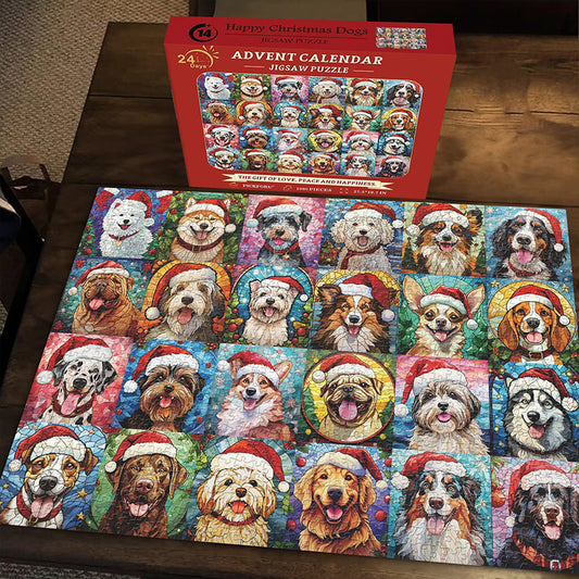 Alpenwolken - Frohe Weihnachten Hunde Puzzle 1000 Teile