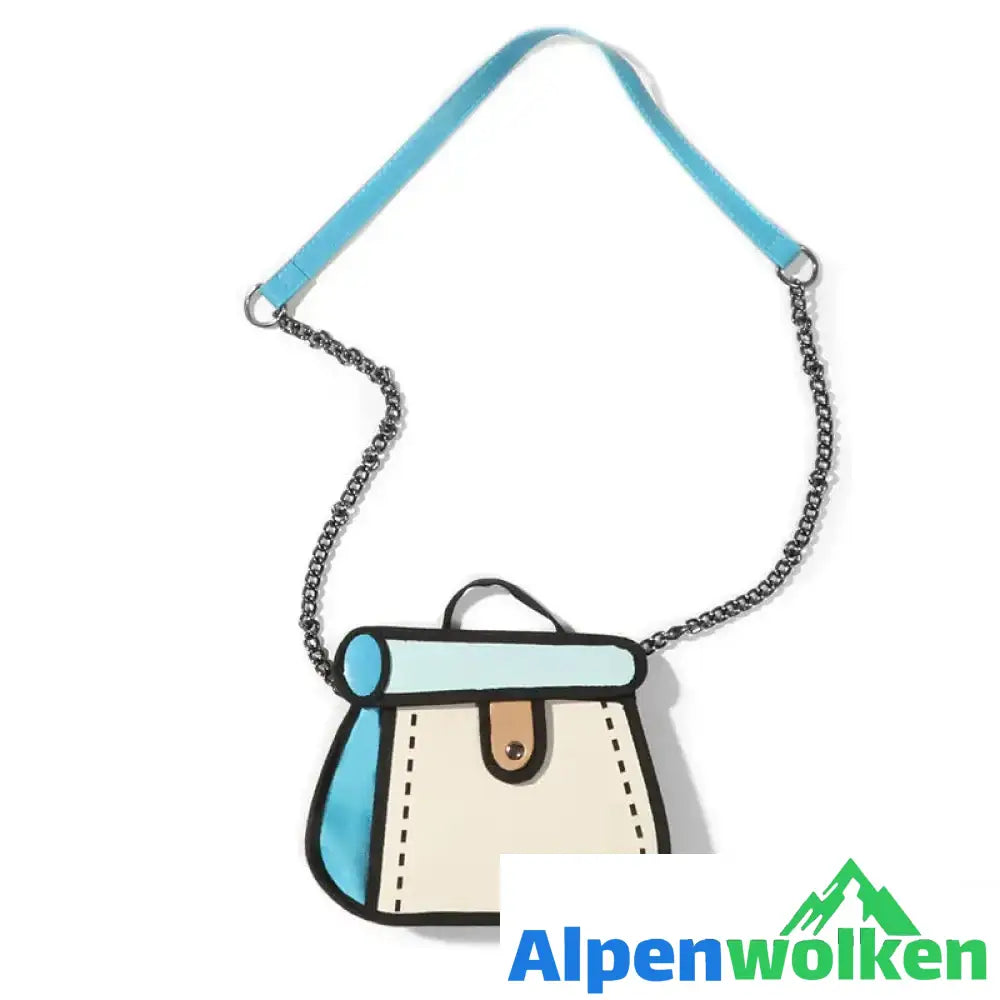 Alpenwolken - 💗2D Niedliche Karikatur-Umhängetasche💗 Blau