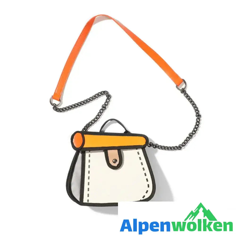 Alpenwolken - 💗2D Niedliche Karikatur-Umhängetasche💗 Orange