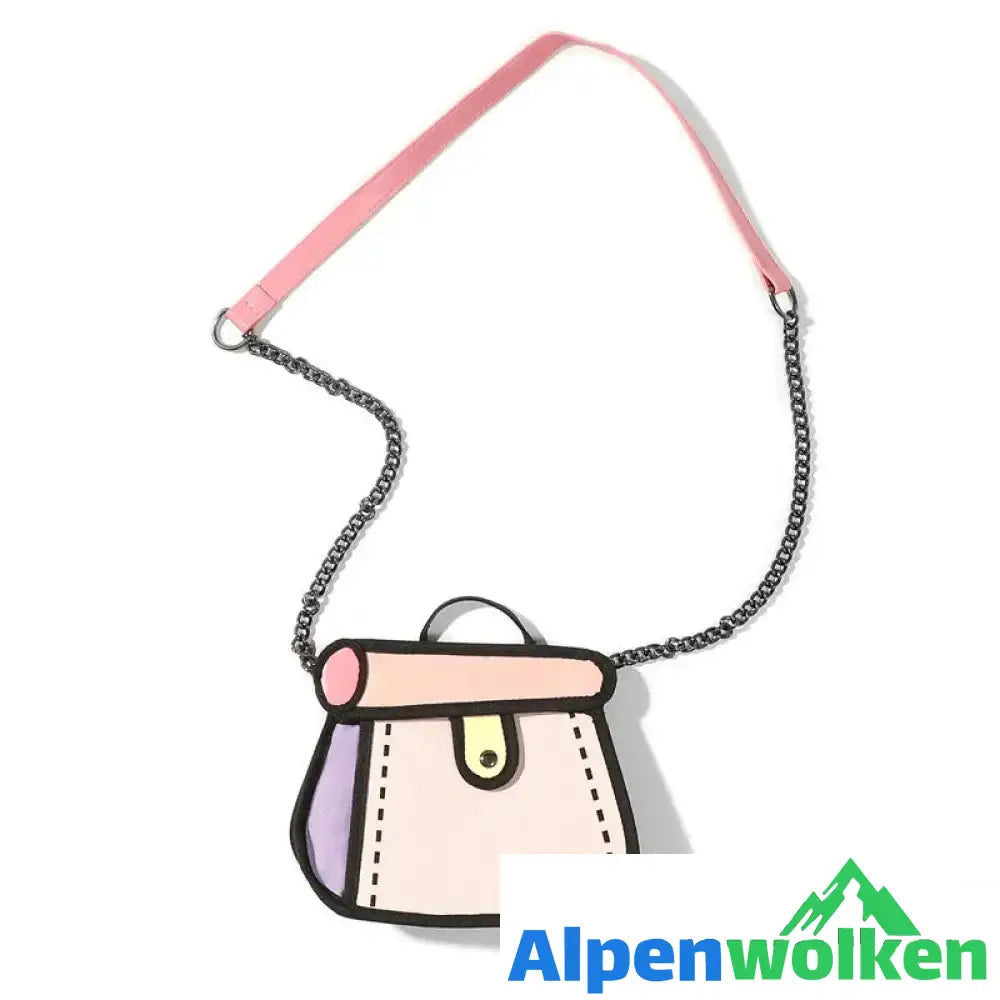 Alpenwolken - 💗2D Niedliche Karikatur-Umhängetasche💗 Rosa