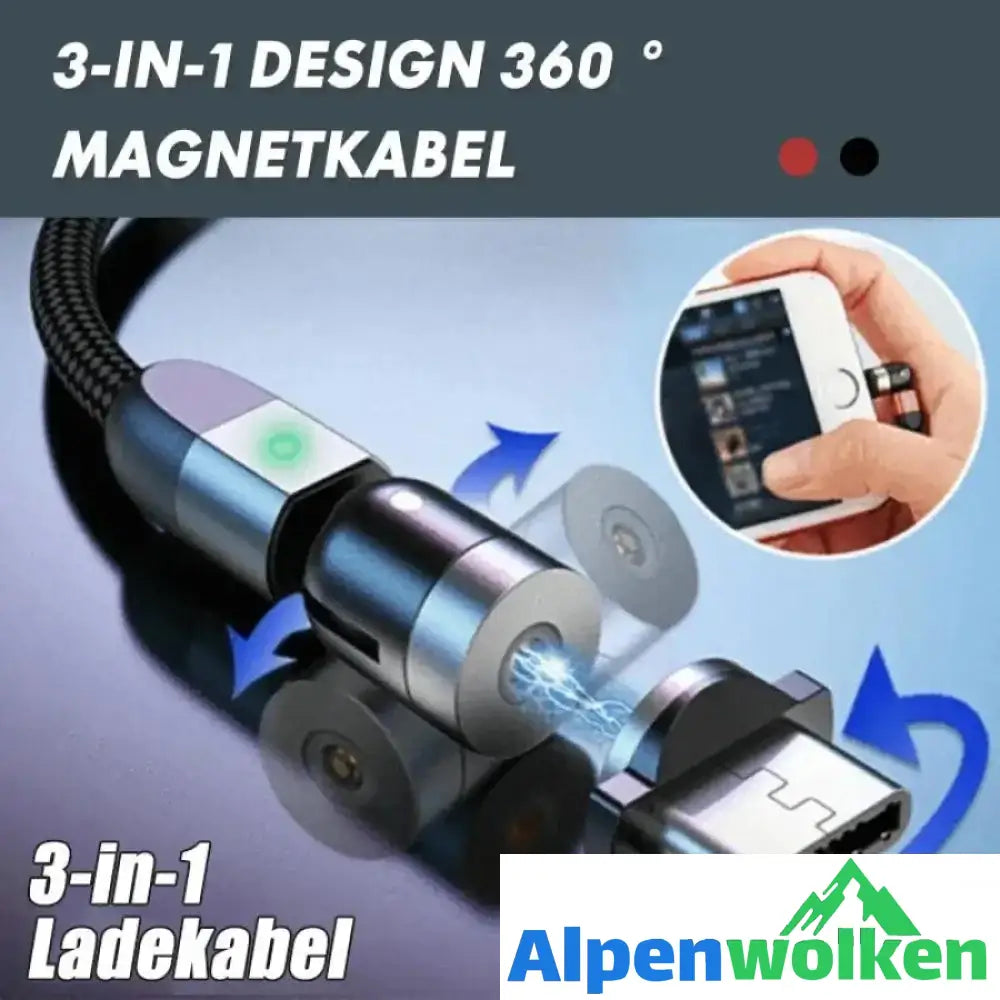 Alpenwolken - 3-IN-1 DESIGN 360 ° Magnetkabel