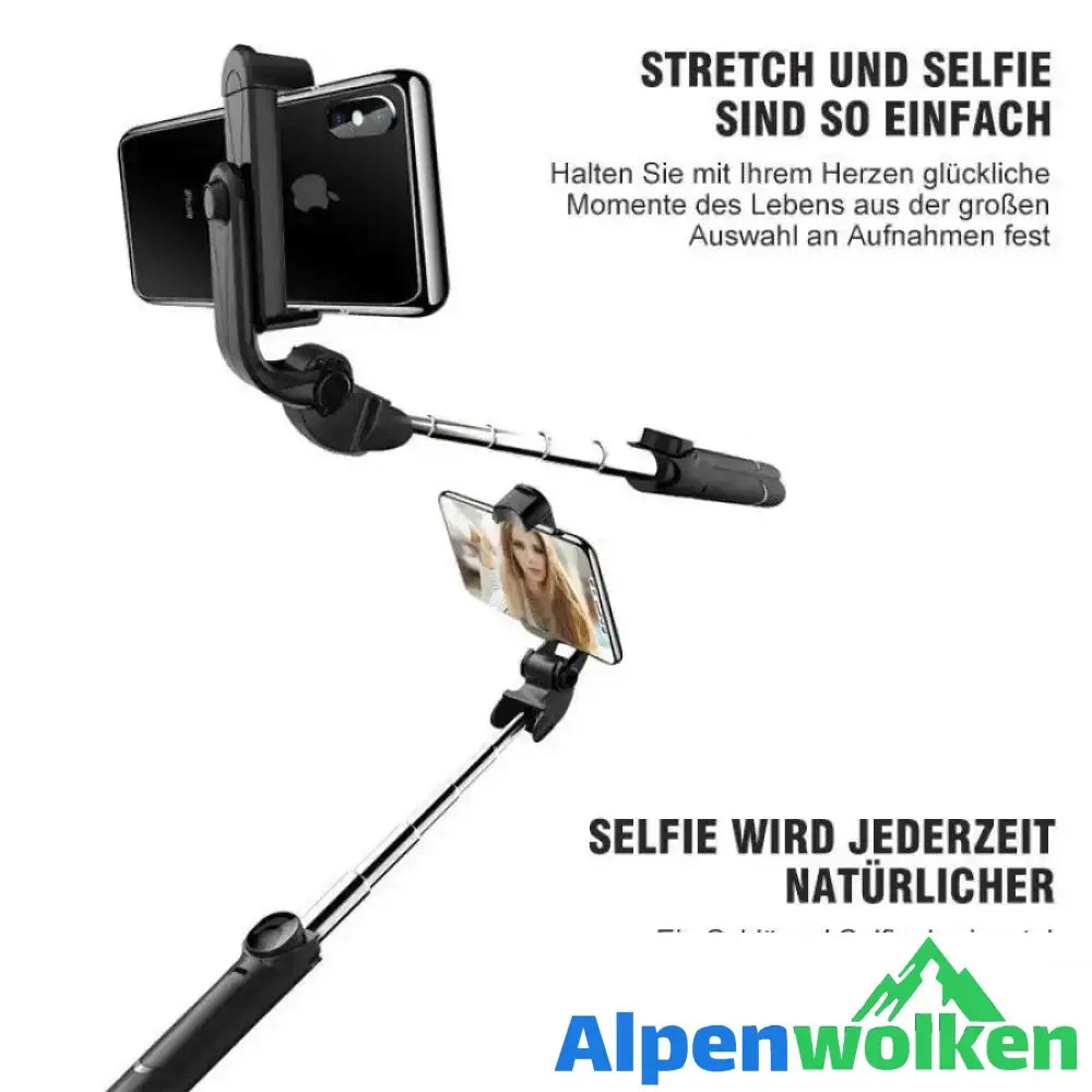 Alpenwolken - 3 in 1 kabelloser Bluetooth Selfiestick