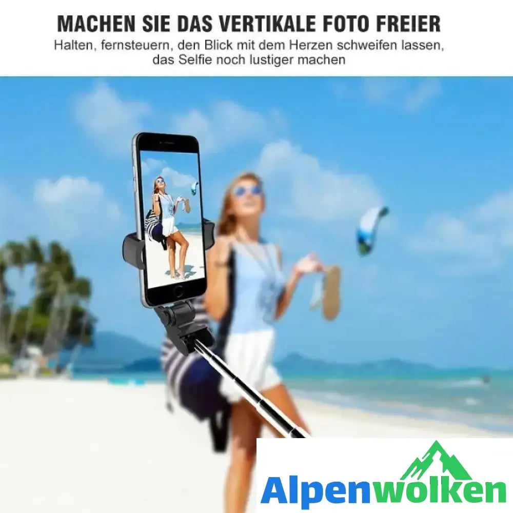 Alpenwolken - 3 in 1 kabelloser Bluetooth Selfiestick