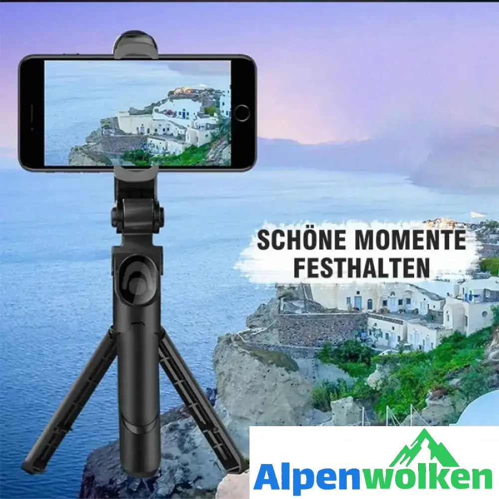 Alpenwolken - 3 in 1 kabelloser Bluetooth Selfiestick