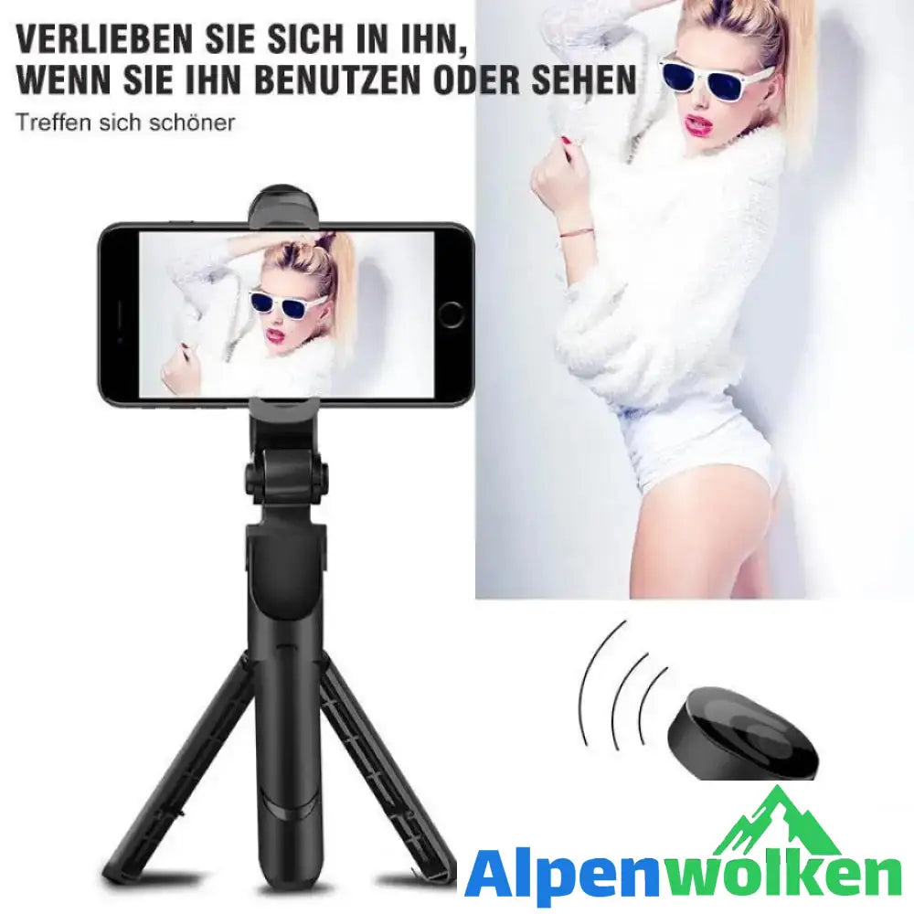 Alpenwolken - 3 in 1 kabelloser Bluetooth Selfiestick