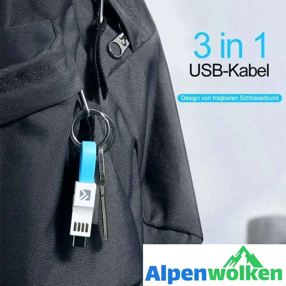 Alpenwolken - 3-in-1 Schlüsselanhänger-Ladekabel