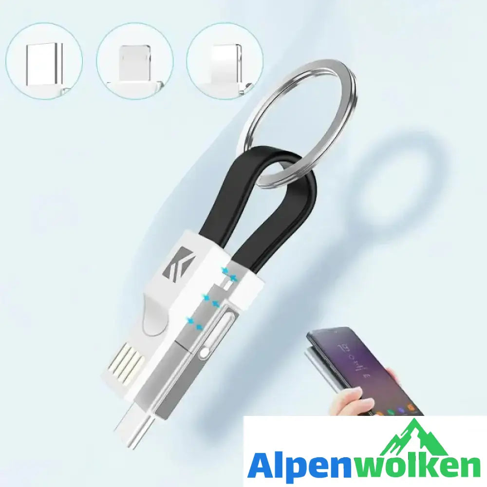 Alpenwolken - 3-in-1 Schlüsselanhänger-Ladekabel