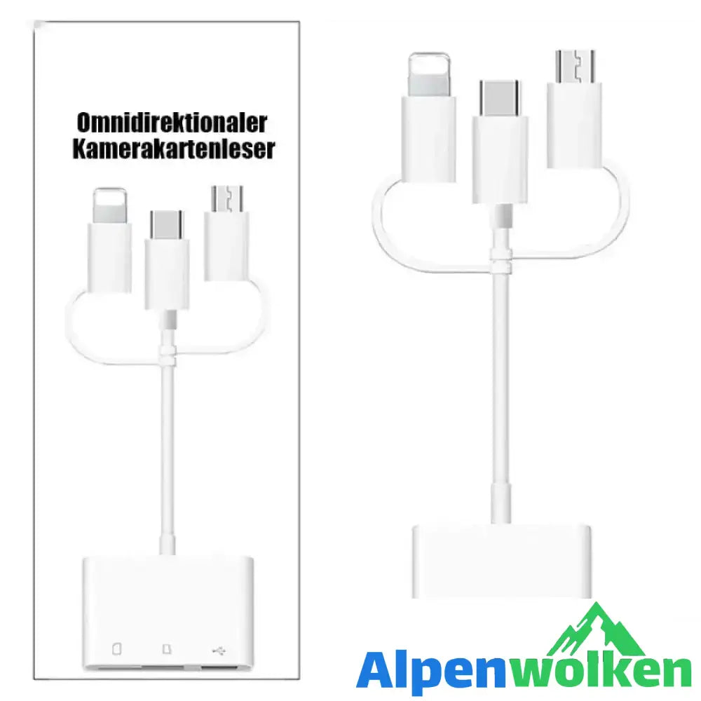 Alpenwolken - 3-in-1 SD-TF-USB-Kartenleser OTG-Adapter