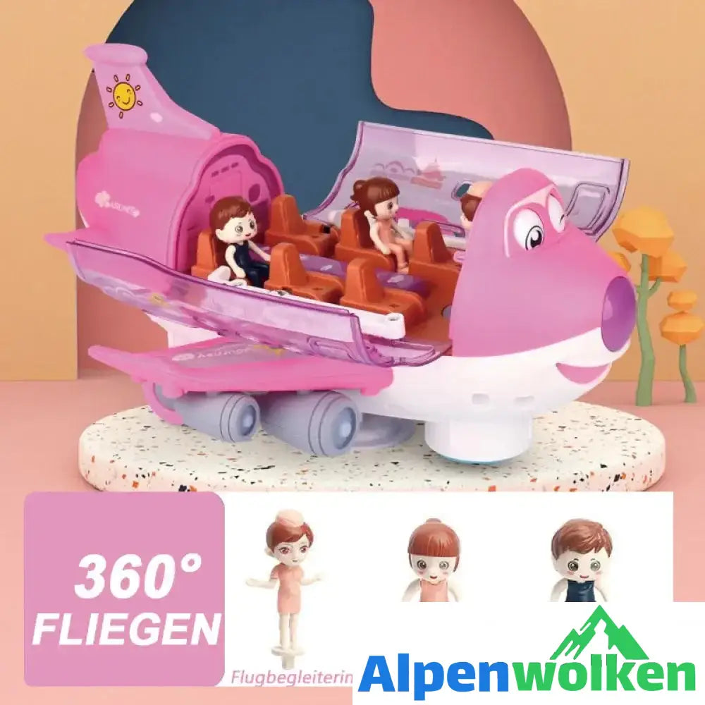 Alpenwolken - 360° drehbares elektrisches Flugzeugspielzeug | abschiedsgeschenk Kindertagesstätte pink