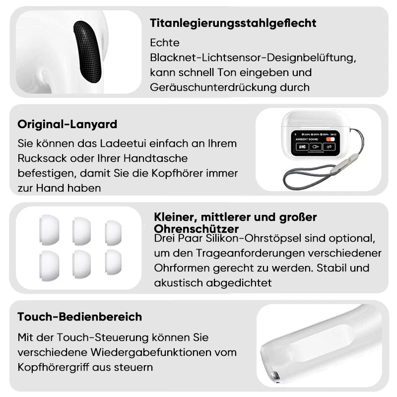 Alpenwolken - Bluetooth-Ohrhörer mit Geräuschunterdrückung